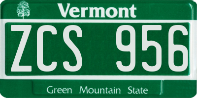 VT license plate ZCS956