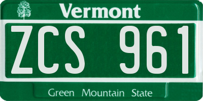 VT license plate ZCS961