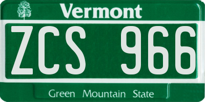 VT license plate ZCS966