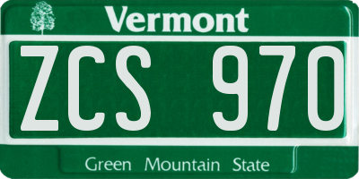 VT license plate ZCS970