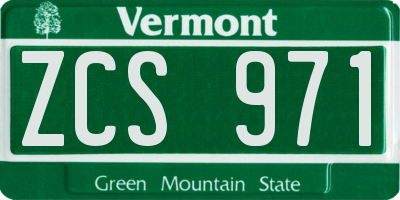 VT license plate ZCS971