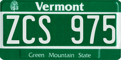 VT license plate ZCS975