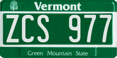 VT license plate ZCS977