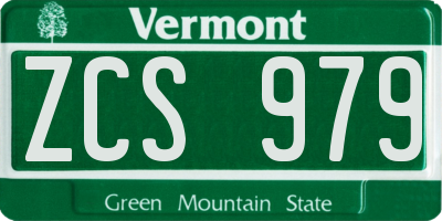 VT license plate ZCS979