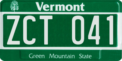 VT license plate ZCT041