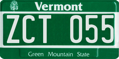 VT license plate ZCT055