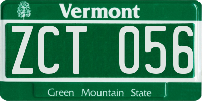 VT license plate ZCT056
