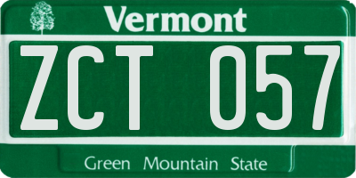 VT license plate ZCT057