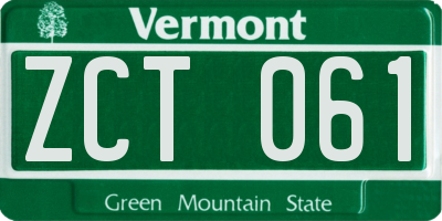 VT license plate ZCT061