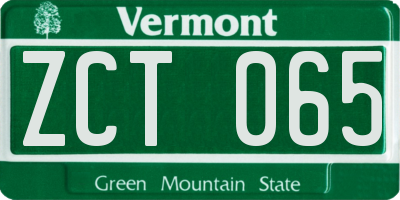 VT license plate ZCT065