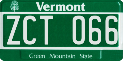 VT license plate ZCT066