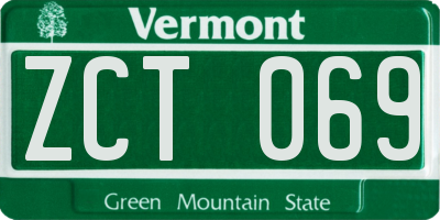 VT license plate ZCT069