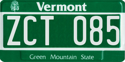 VT license plate ZCT085