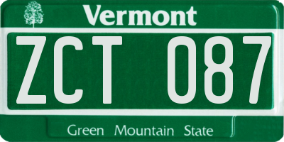 VT license plate ZCT087
