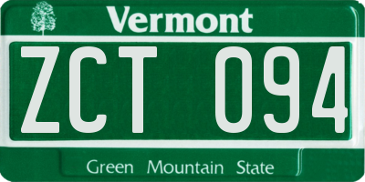 VT license plate ZCT094