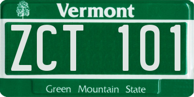 VT license plate ZCT101