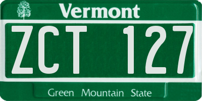 VT license plate ZCT127