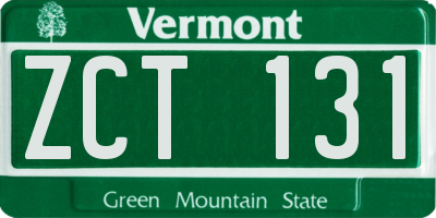 VT license plate ZCT131