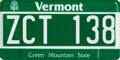 VT license plate ZCT138
