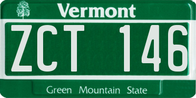 VT license plate ZCT146