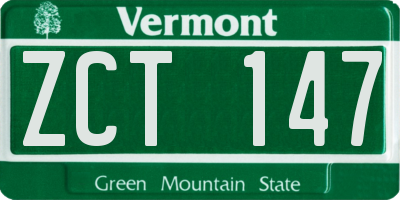 VT license plate ZCT147