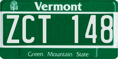 VT license plate ZCT148