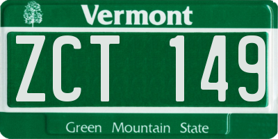 VT license plate ZCT149