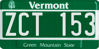 VT license plate ZCT153