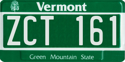 VT license plate ZCT161