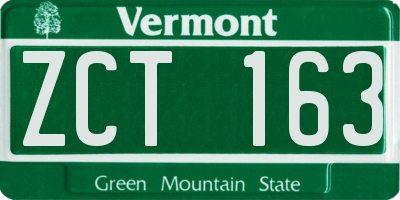 VT license plate ZCT163