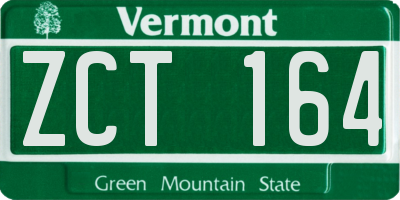 VT license plate ZCT164