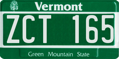 VT license plate ZCT165