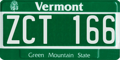 VT license plate ZCT166
