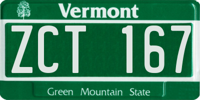 VT license plate ZCT167