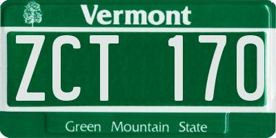 VT license plate ZCT170