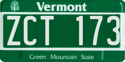 VT license plate ZCT173