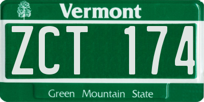 VT license plate ZCT174