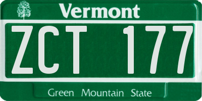 VT license plate ZCT177