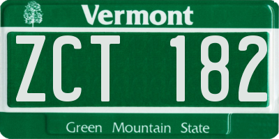 VT license plate ZCT182