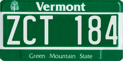 VT license plate ZCT184