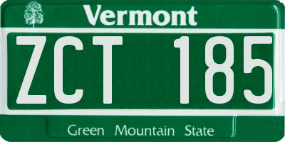 VT license plate ZCT185