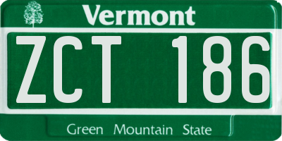 VT license plate ZCT186