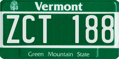 VT license plate ZCT188