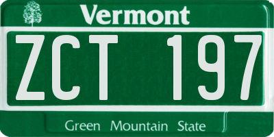 VT license plate ZCT197