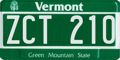 VT license plate ZCT210