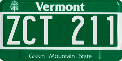 VT license plate ZCT211