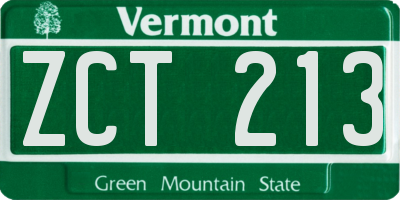 VT license plate ZCT213