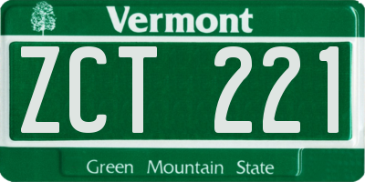VT license plate ZCT221
