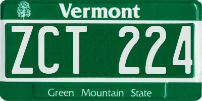 VT license plate ZCT224