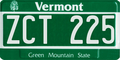 VT license plate ZCT225